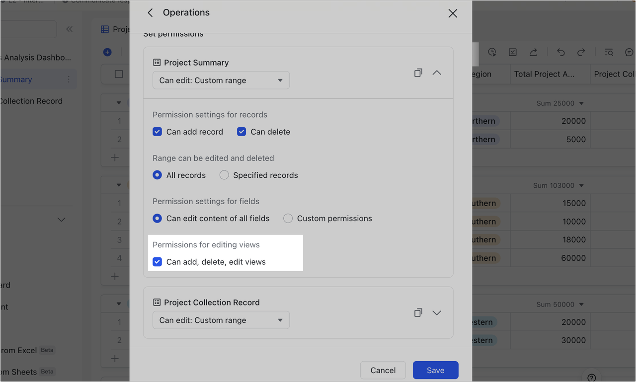 thiết lập quyền nâng cao trong lark